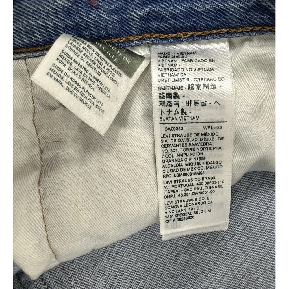 Levi's Premium‎ 501' 93 Pride Denim Jeans Men's 38x32 Blue Distressed Straight